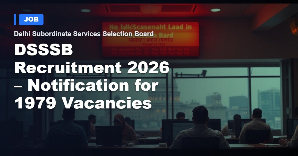 DSSSB Recruitment 2026 – 1979 Government Positions Now Open