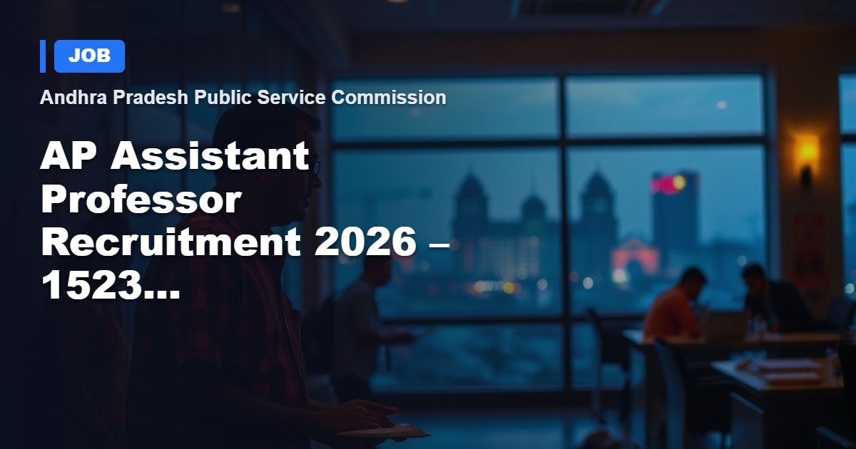 AP Assistant Professor Recruitment 2026 – Apply for 1523 Vacancies