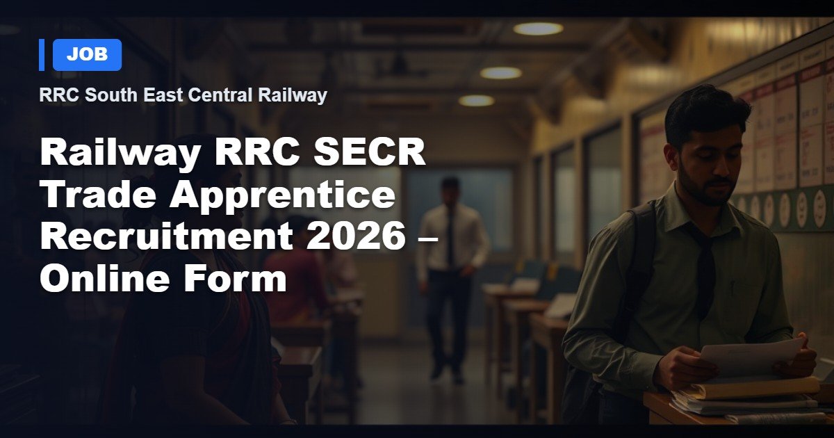 SECR Railway Trade Apprentice Jobs 2026 – 1003 Vacancies – Online Registration