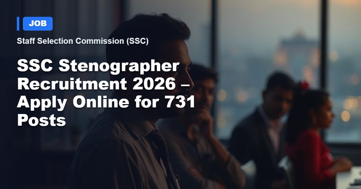 SSC Stenographer Recruitment 2026 – Apply for 731 Central Government Posts